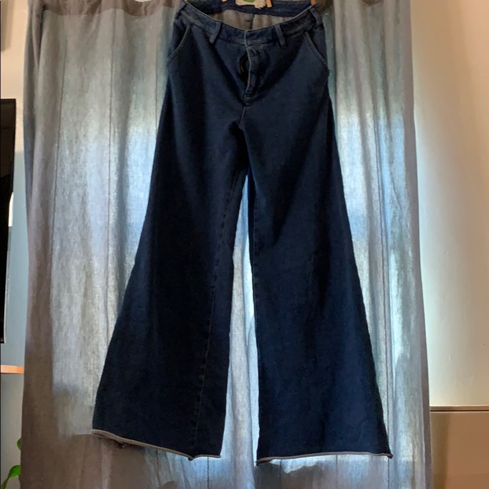 Wide leg, high waist Anthro jeans